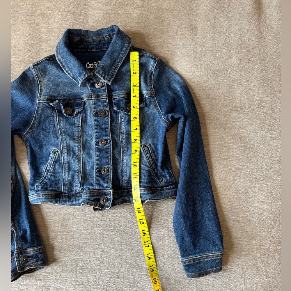 Cat & Jack Girls Denim Jean Jacket Medium 7/8 – Classic Blue Button Up Outerwear - Picture 6 of 6